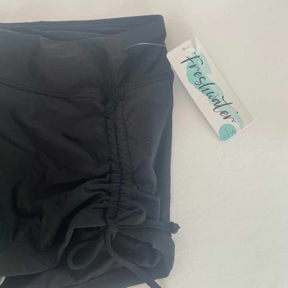 Women's Black Swim Boy Shorts Sz L NWT - Picture 3 of 8